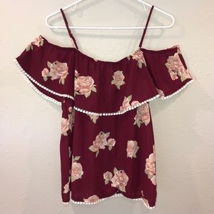 Burgundy Floral Shirt